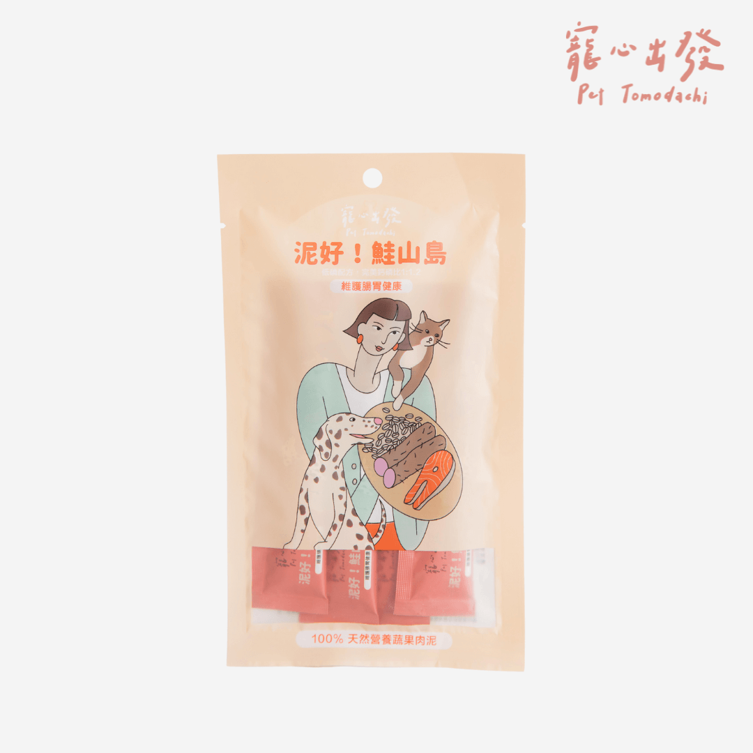 泥好 鮭山島 腸道保健【鮭魚山藥】低磷頂級蔬果肉泥 18克 x 4